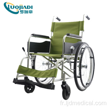 Fauteuil roulant manuel pliable léger en alliage d&#39;aluminium